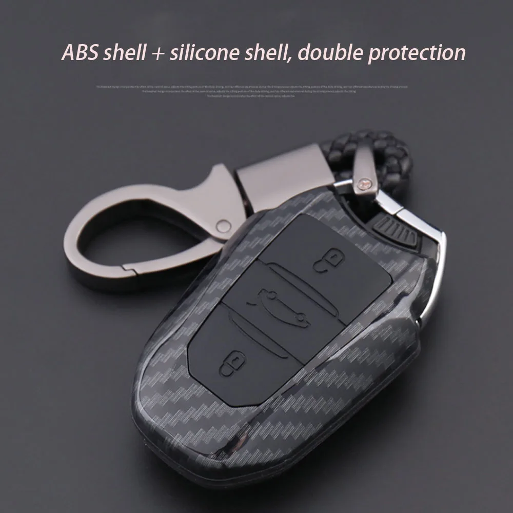 Carbon Fiber Car key case cover Fob for Citroen C4L CACTUS C5 C3 C6 C8 Peugeot 3008 308 RCZ 508 408 2008 Smart | Автомобили и