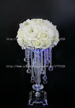 

Free shipment 10PCS/lots acrylic wedding centerpiece flower stand/45cm tall/20cm diameter Wedding decorations party decorations