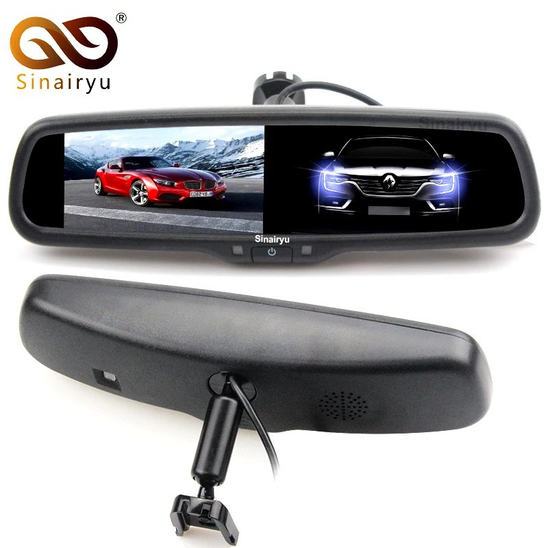 

Sinairyu Auto Dimming Rear View Mirror Monitor 4.3 Inch 800*480 Resolution TFT LCD Color Car Monitor Built-in Special Bracket