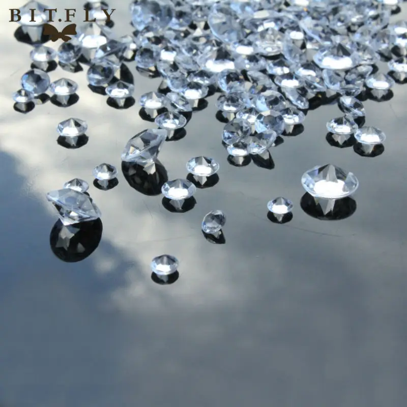 

Free Shipping Over 2600Pcs Mixed 3 Sizes(4mm/8mm/10mm) Clear Diamond Wedding Decoration Confetti Table Scatter Crystals