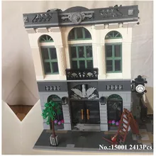 H HXY IN STOCK Free shipping 15001 2413Pcs Brick Bank Model Building Kits Blocks Bricks Toy