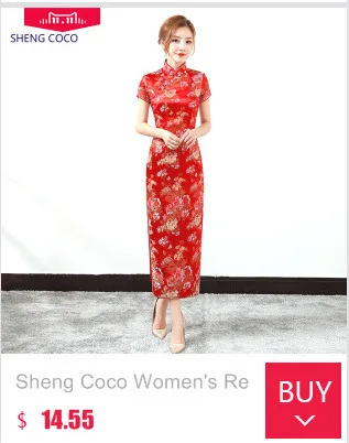 Sheng Coco Женские китайские традиционные платья льняной Ципао из хлопка Cheongsam цветы короткое эластичное платье-стретч 3XL 4XL 5XL