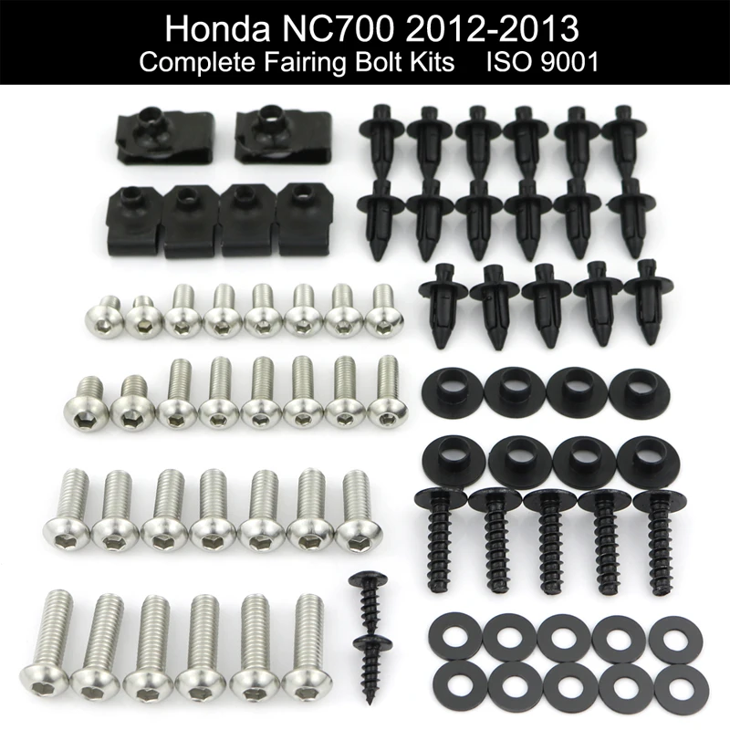

For Honda NC700X 2012 2013 Motorcycle Complete Full Fairing Bolts Kit Screws Bodywork Clips Nuts Side Covering Bolts Kit