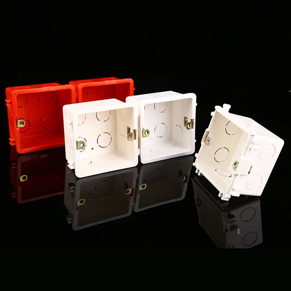 1Pc Wall Mounting Box Standard Light Touch Switch Cassette Junction Box High Quality PVC Plastic Flame Retardant Waring Back Box