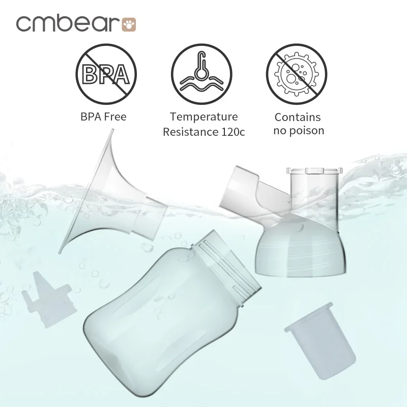 Cmbear Электрический молокоотсос с ЖК-дисплеем, удобный USB мощный молокоотсос для грудного вскармливания