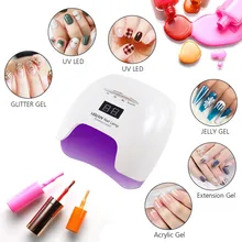 Pro светодиодный УФ-лампы для ногтей сушилка леча светильник лампа для сушки гель-лака 24 шт. светодиодный светильник отверждения, маникюр, машинка для маникюра ногтей 15/30/60/90s украшения для ногтей