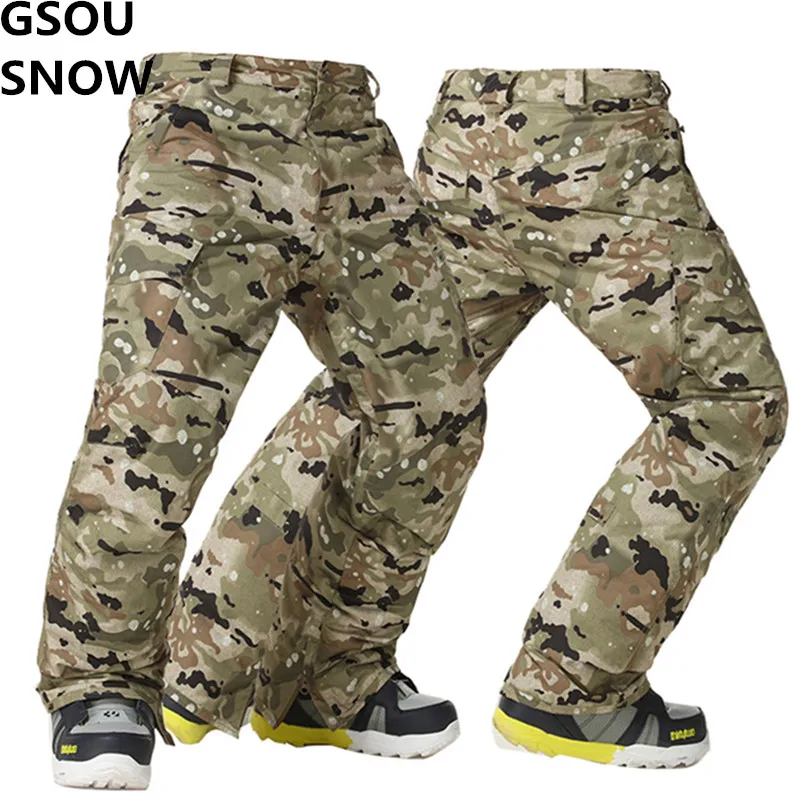 Gsou Snow Snowboard Pants Men Ski Pants Winter Thermal Waterproof