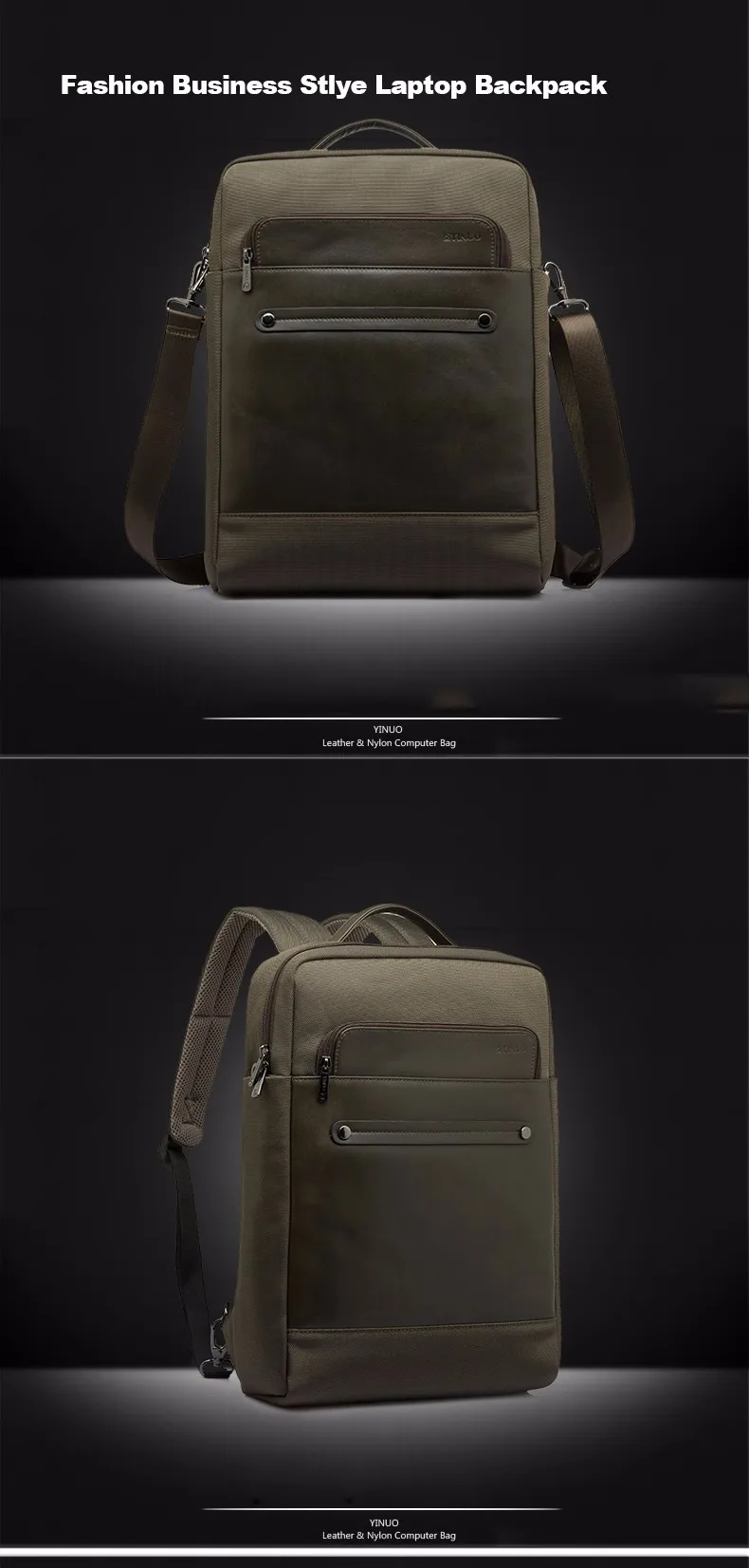 YINUO 13-1" бизнес-рюкзак для ноутбука, водостойкий мужской рюкзак, настоящая сумка для ноутбука для Macbook Tablet notebook 13,3" 1" 15,6"