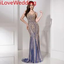 Вечерние платья, роскошные вечерние платья без рукавов с кристаллами и бусинами, Длинные вечерние платья Abendkleider, элегантное платье-труба