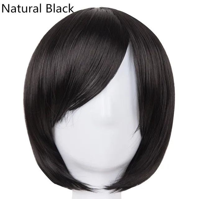 Short Wavy Wig Fei-Show Synthetic Heat Resistant Fiber Light Brown Student Bob Women Hair Cosplay Halloween Carnival Hairpiece