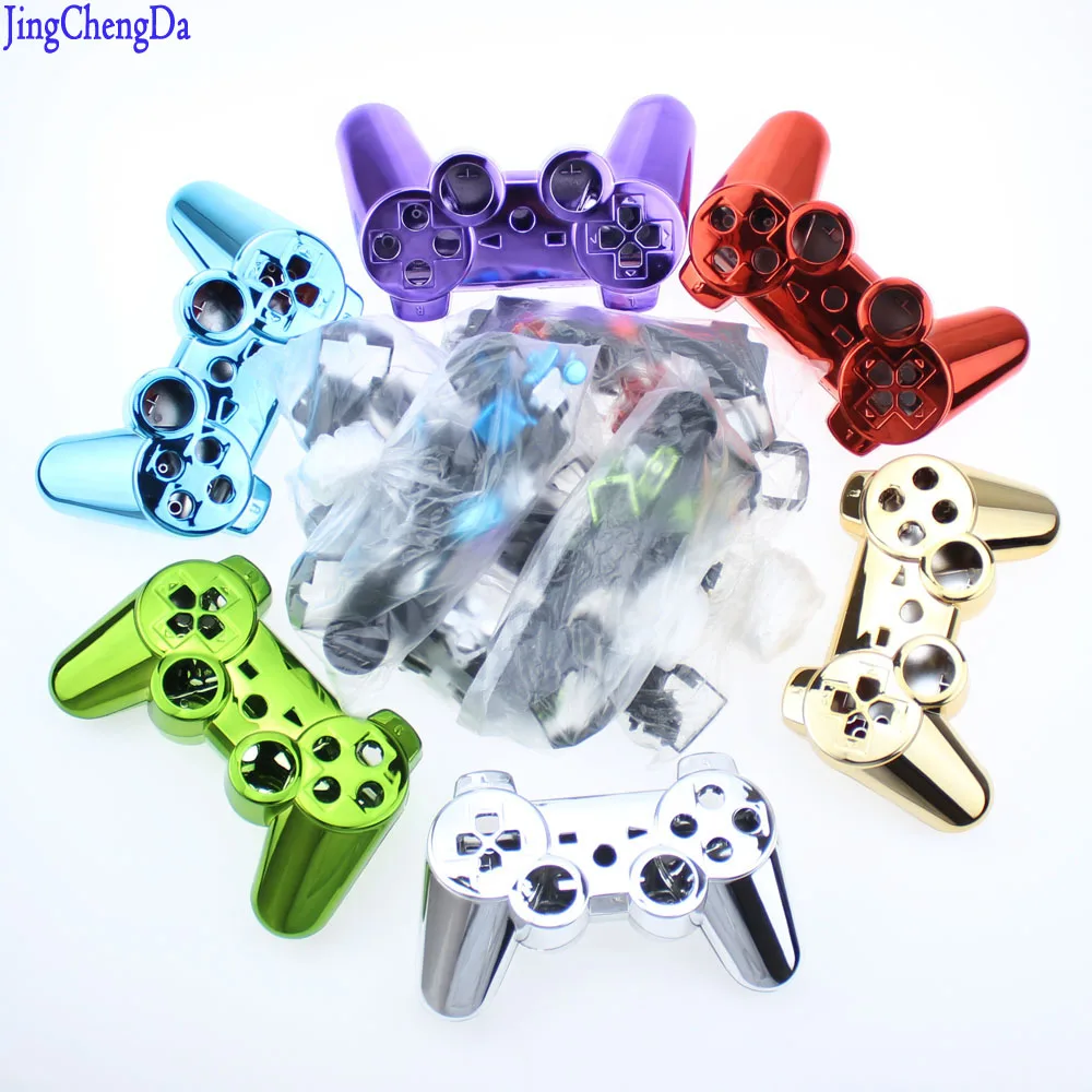 Jcd 1Set Gold Full Controller Shell Case Housing Button Kit Per Controller Bluetooth Ps3