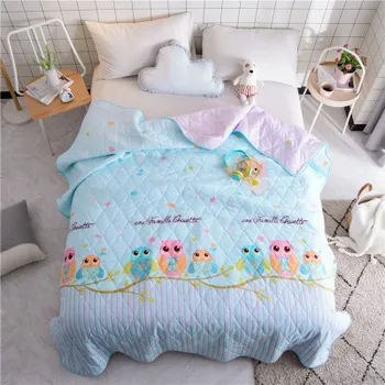 

New Owl Fish Flamingo Summer Quilt Blankets Cartoon Comforter Bed Cover Quilting for Adults Kids Home Textile Free shipping