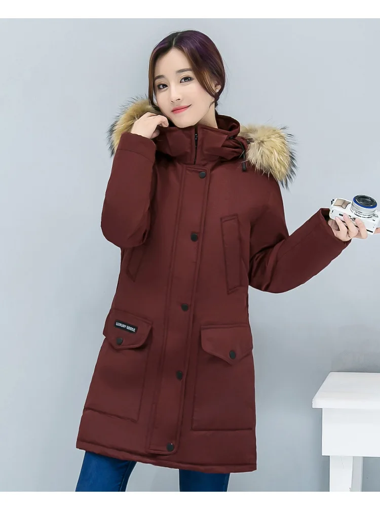 New winter cotton jacket female hooded women's long big yards thickening parkas manufacturer wholesale HS7373