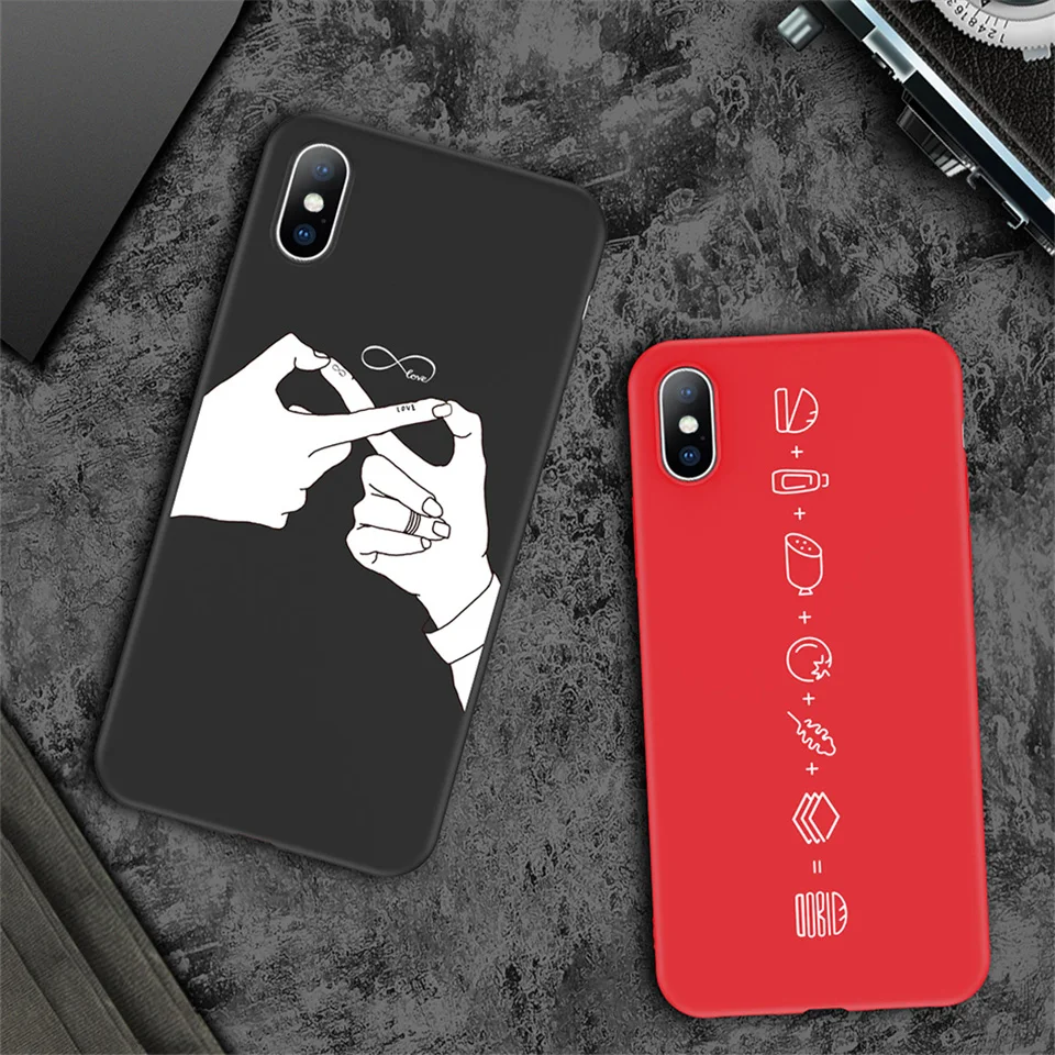 Чехол для телефона Lovebay для iPhone 11, 6, 6 s, 7, 8 Plus, XS, X, XR, XS, 11Pro, Max, 5, 5S, SE, мультяшная любовь, сердце, эскиз, мягкая ТПУ задняя крышка, чехлы