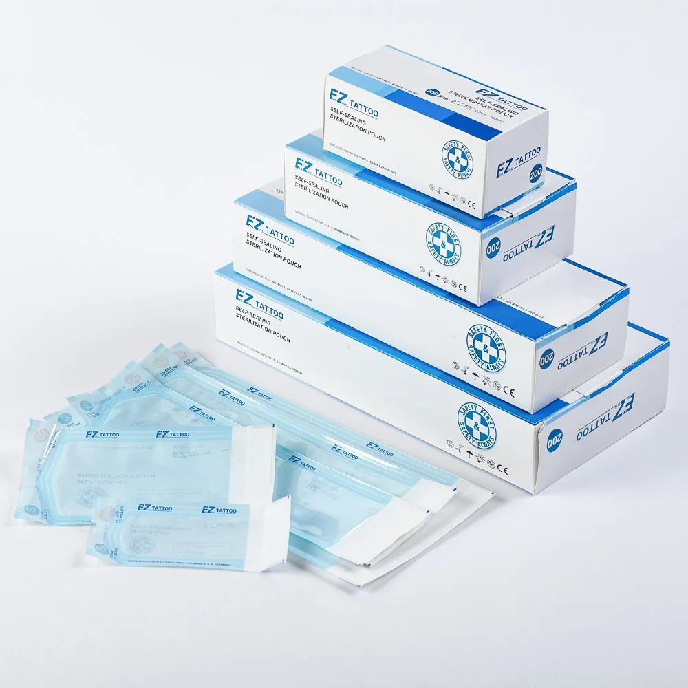

Medical Grade EZ Self Seal Sterilization Pouches for Tattoo Piercing Dental Equipment 200 Pieces