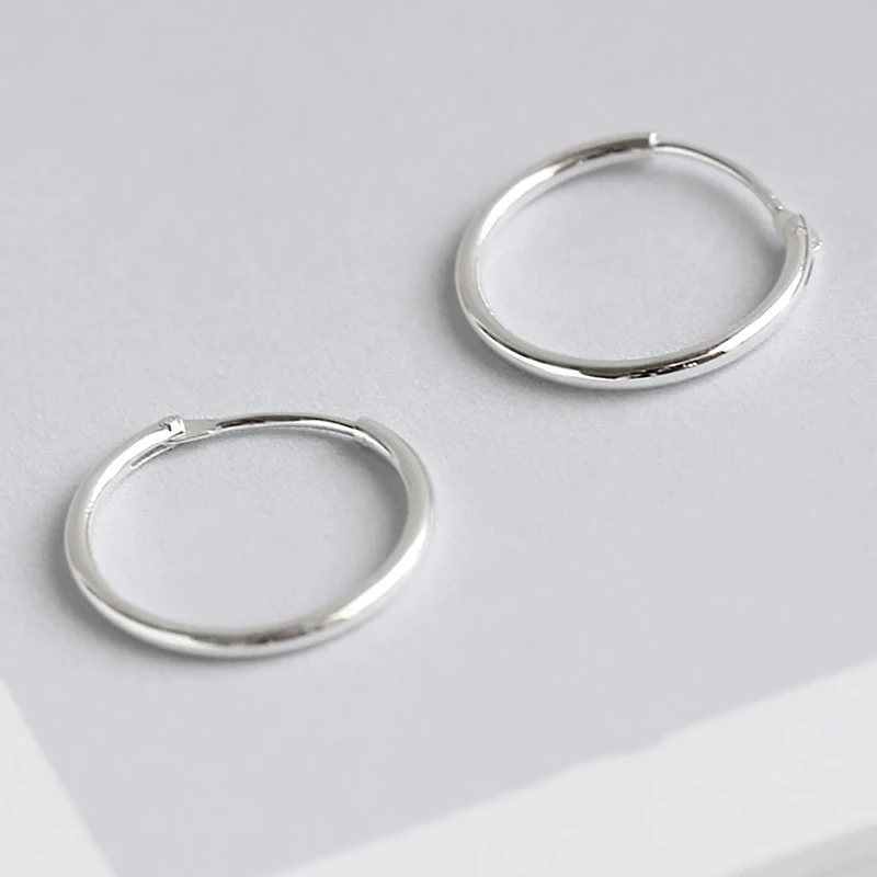 

925 Sterling Silver Hypoallergenic Large Small Ear Circle Hoop Earrings For Men Women Korean Personalized Hipster Fashion Earing