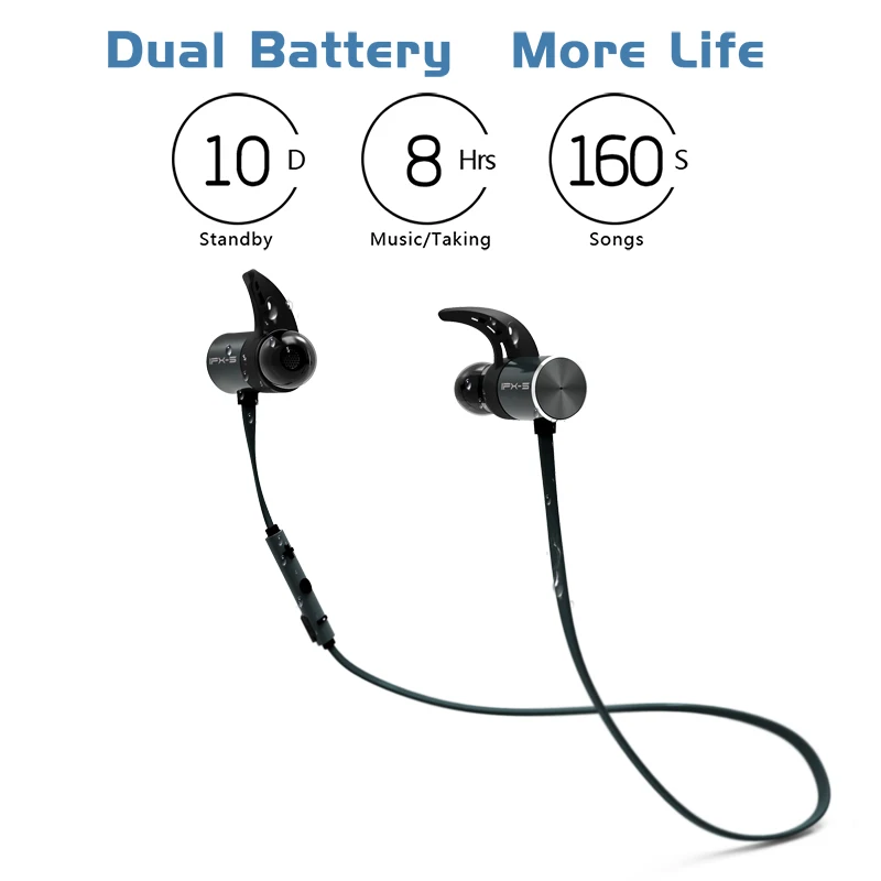 Двойная Батарея More Life Bx343 беспроводная Bluetooth гарнитура складные наушники стерео