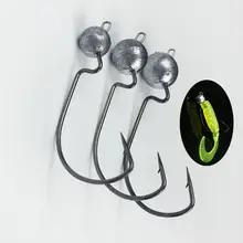 20pcs/Bag Fishing Mustad Hook Jig Head Sharp Original Color Worm Crank Fishhook