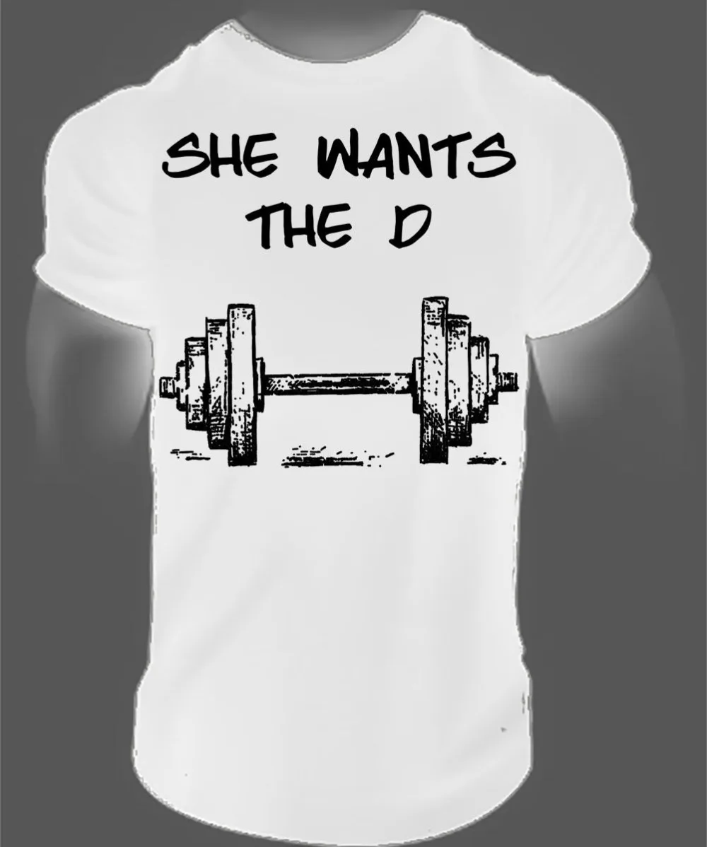 She Wants The Ddumbbell Funny Workout T Shirt For Men Fitness Apparel