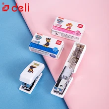 Deli мини-степлер офисные гаджеты № 12 ручной степлер для студентов, бумага, машина для хранения степлера, канцелярские товары, школьные принадлежности 0313