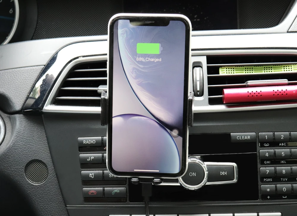 Автомобильное беспроводное зарядное устройство Aotsr Qi для iPhone Xs Max Xr X Samsung S10 S9