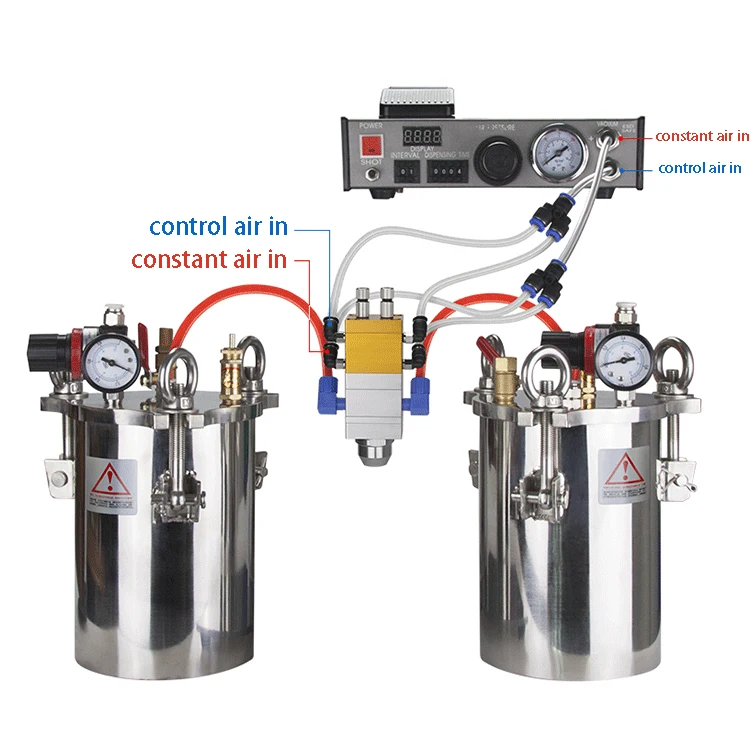 Система дозирования клея 2L нержавеющая сталь клей питания Бак давления + Диспенсер/контроллер + два-выдача жидкости клапан