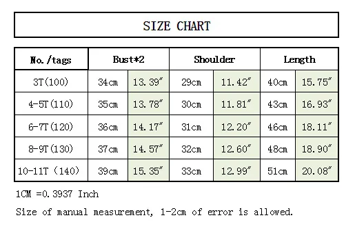 vestsize