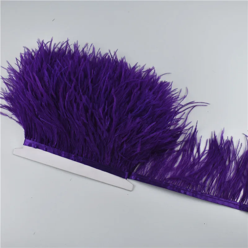 1 Meter 8-10CM Ostrich Feather Trims Natural Black White Ostrich Feather For Crafts Ribbon Fringe for Skirt Wedding Decor SD64 (15)