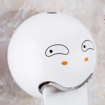 Креативный кухонный настенный держатель для туалетной бумаги для ванной комнаты, водонепроницаемый туалетный столик, мультяшный шар, коробка для салфеток, АБС-пластик - Цвет: White