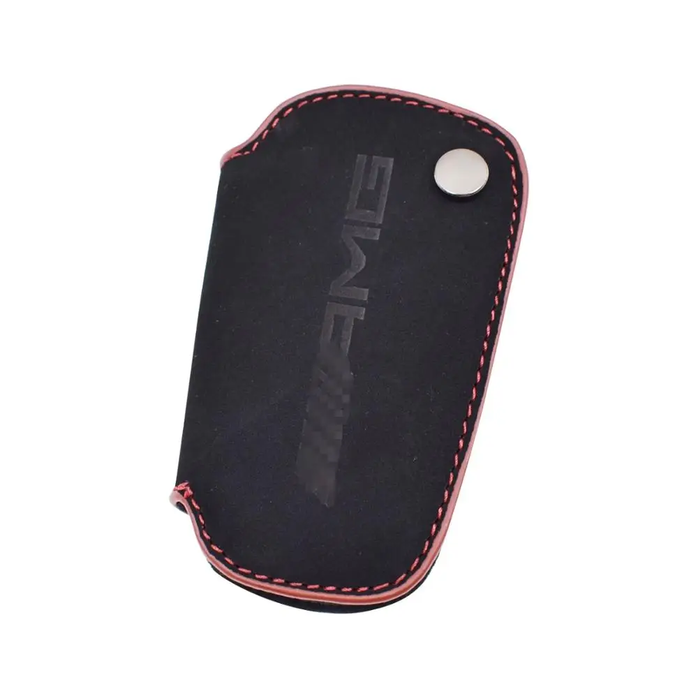 

2019 key Leather Case for Mercedes Benz AMG car key Holders Wallet Keys cover top layer leather Key Fob Cover Protect Set 1PCS