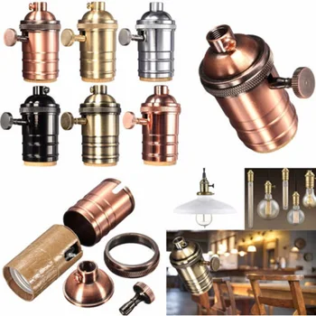 

High quality Lamp Holder E27 Retro Vintage Edison Screw Pendant Lighting Bulb Lamp Holder Base Socket High-end knob lamp holder