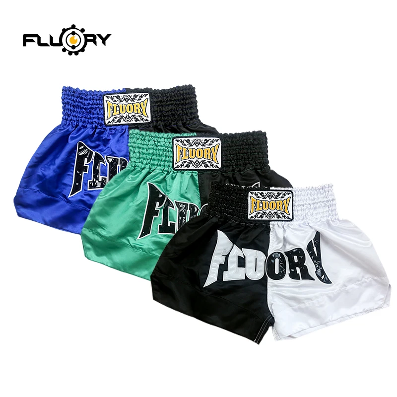Черно белые шорты muay thai с принтом и вышивкой mma для тренировок соревнований