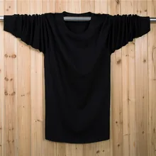 XL-7XL Плюс Размер Solid T рубашки Мужчин Хлопка С Длинным Рукавом t рубашка Фитнес футболки мужчин XL XXL XXXL 4XL 5XL 6XL 7XL
