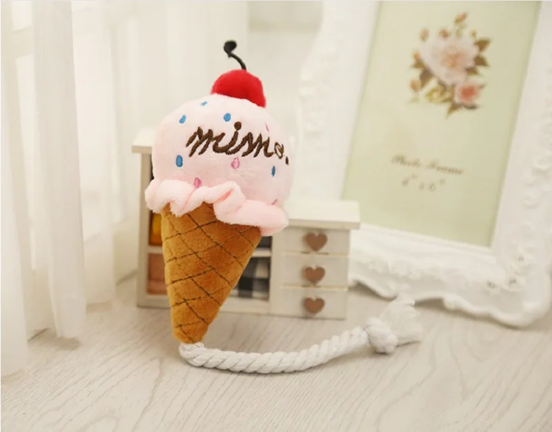 D51素敵なペットのおもちゃソフトぬいぐるみアイスクリームデザイン子犬犬猫チューきしみサウンドおもちゃ用小型犬ピンクブルー Toys For Small Dogs Pet Toyssound Toys Aliexpress