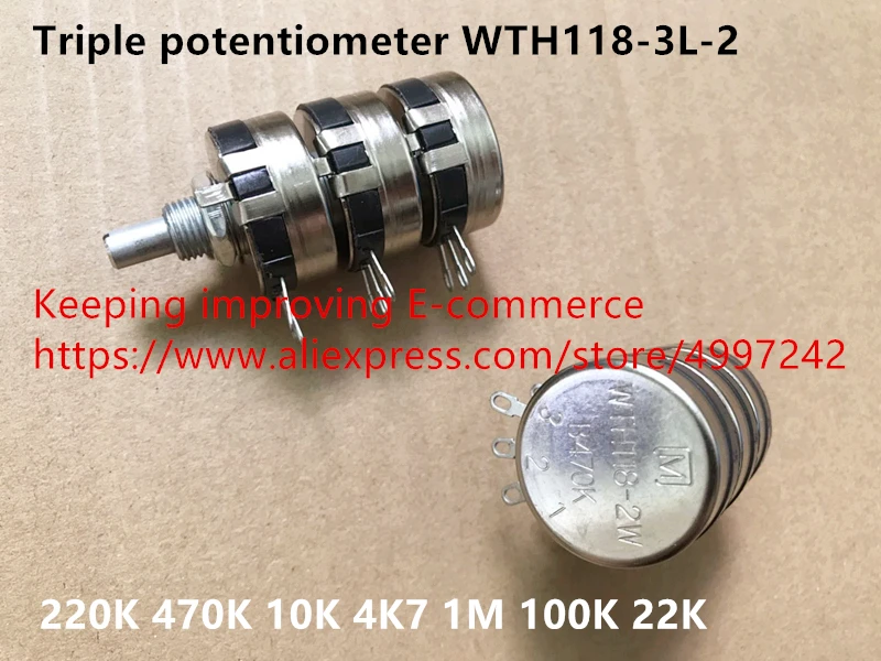 Оригинальный новый 100% Япония Импорт тройной потенциометр WTH118-3L-2 220 K 470 K 10 K 4K7 1 M 100 K 22 K (переключатель)