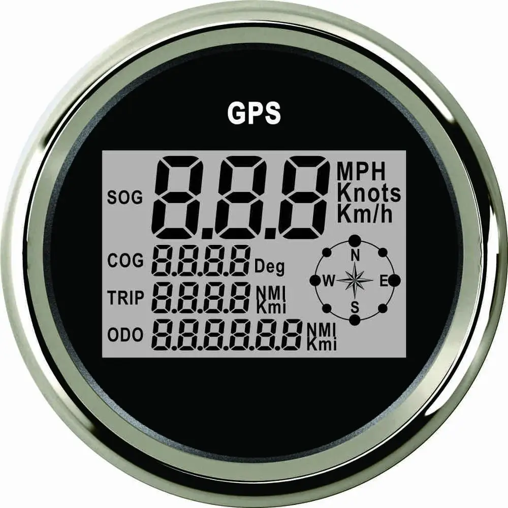 Лодка Автомобиль 85 мм Цифровой gps Спидометр Одометр 0-999 узлов км/ч mph 12 В/24 В с подсветкой яхта судно мотоцикл - Цвет: BS