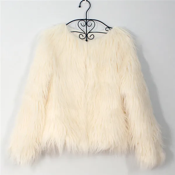 Элегантное меховое пальто, женское пушистое теплое пальто с длинным рукавом, женская верхняя одежда, осенне-зимнее пальто, куртка, меховое пальто - Цвет: Бежевый