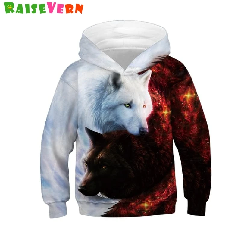 

Wolf 3D Print Boys Girls Hoodies Winter Autumn Outerwear Kids Hooded Sweatshirts Childres Long Sleeve Pullover Tops