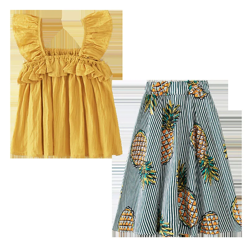 

Solid Color Baby Girls Clothes Suits Ruffles Tops Skirts Kids Outfits 2Pcs 2019 Toddler Kid Girl Children Clothing Sets 6-13Y