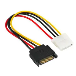 15pin 15 P SATA, серийный выпуск ATA штекер Molex IDE 4 Pin Женский M-F жесткий диск адаптер питания линия питания Прямая доставка