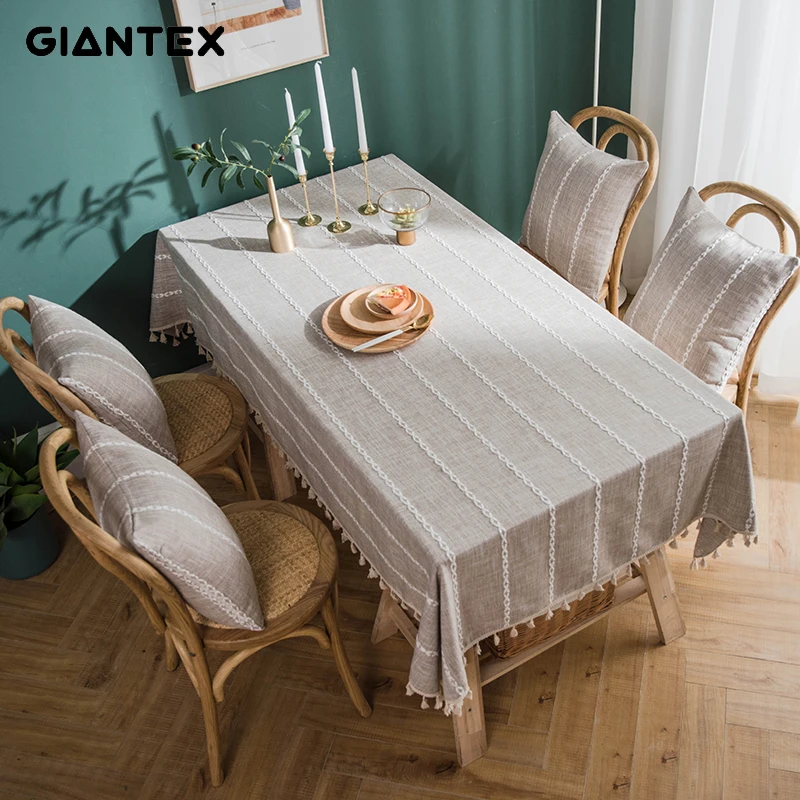 

GIANTEX Decorative Table Cloth Tassel Tablecloth Rectangular Tablecloths Dining Table Cover Obrus Tafelkleed mantel mesa nappe