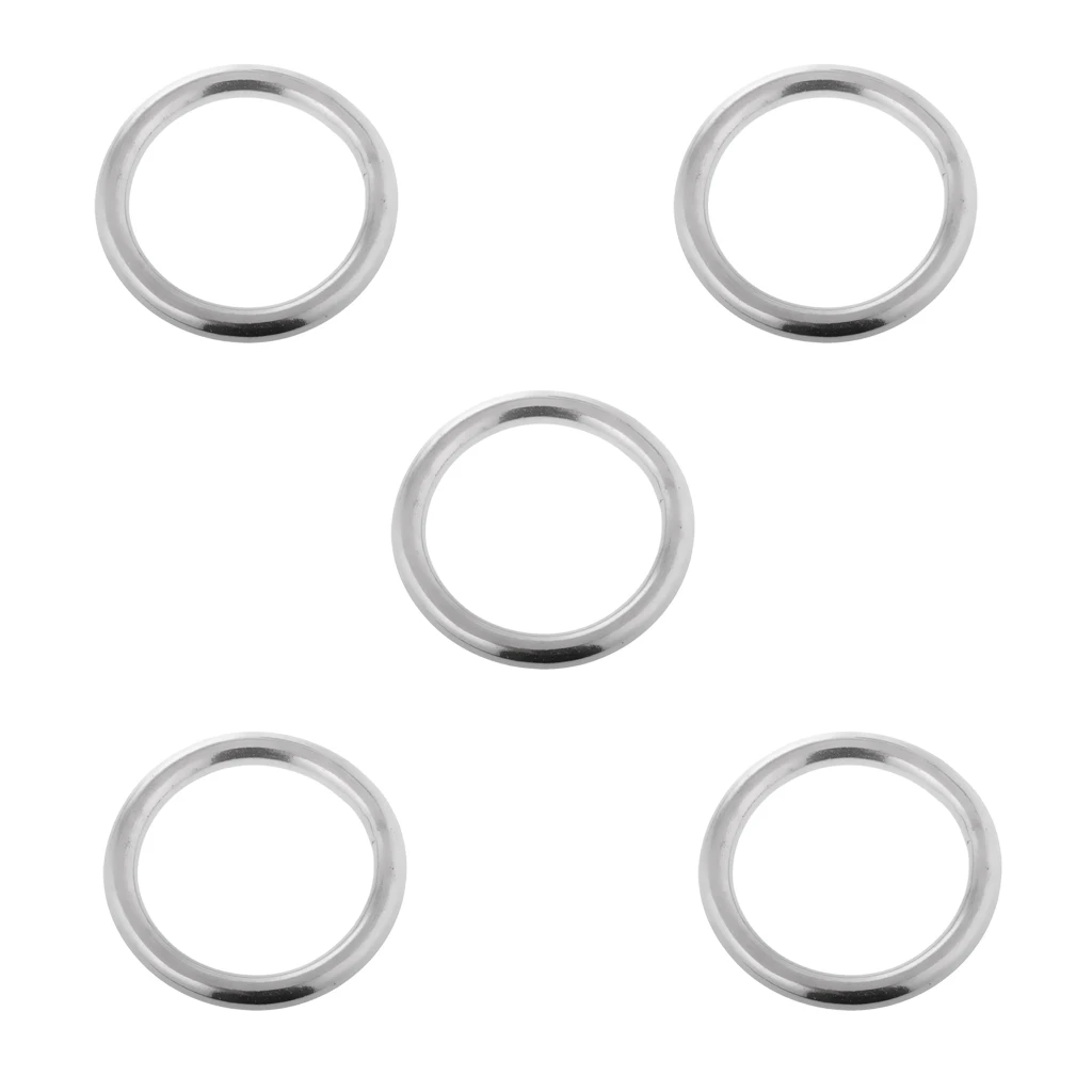 5x Polish 304 Stainless Steel O Ring Vessel Boat Ship Fastener 4*35mm for Luggage Bags Saddles Hammock Yoga Hanging Ring