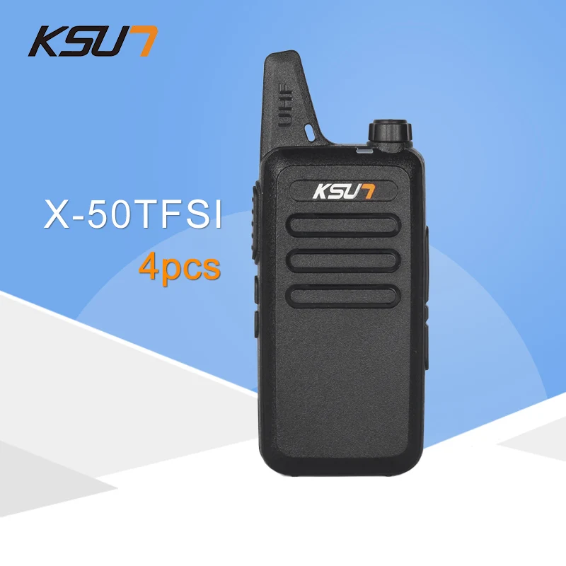 (4 шт.) KSUN X-50TFSI Ham двухстороннее радио Walkie Talkie двухдиапазонный трансивер BUXUN X-50 (черный)