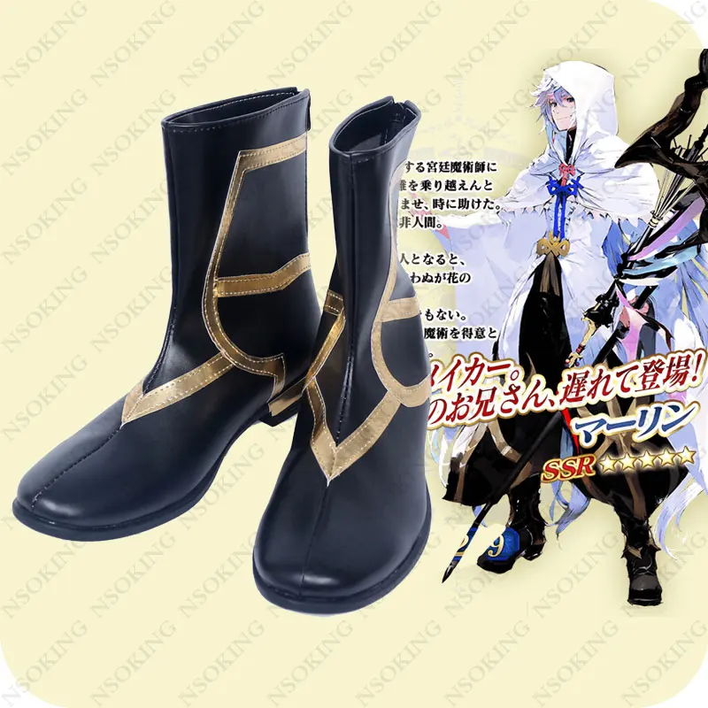 

FGO Fate Grand Order Caster Shoes Anime Merlin Cosplay Boots