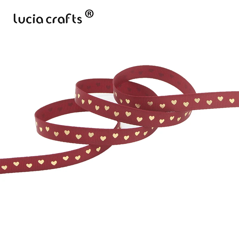 C2 Wine Red 5y Lucia crafts 5 ярдов/8 метров 10 мм корсажная лента с принтом Сердце ленты вечерние упаковка для свадебного подарка Декор Материал поделки своими руками S0303 - Цвет: C2 Wine Red 5y