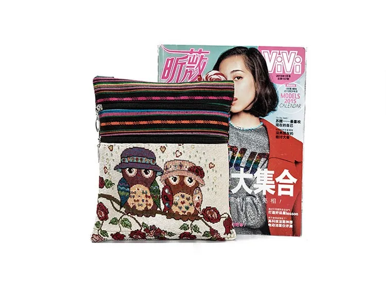 Miyahouse Double Zipper Female Mini Flap Shoulder Handbags Cartoon Owl Printed Canvas Bags Women Small Shoulder Messenger Bags