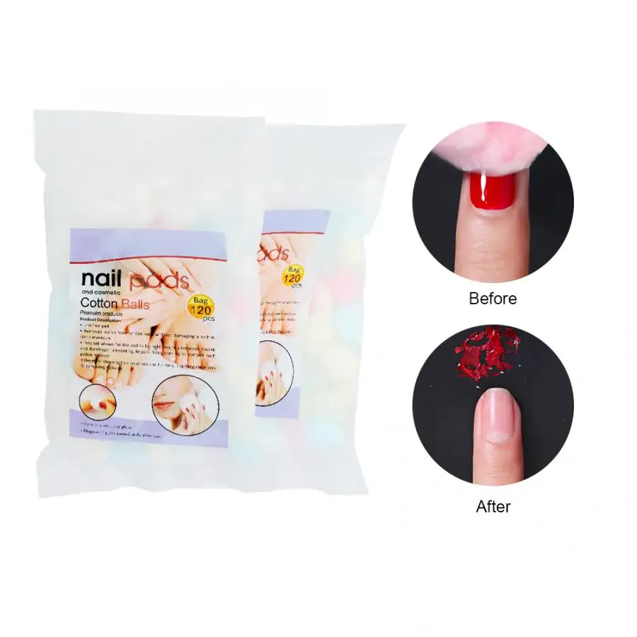 100pcs Disposable Nail Art Tips Polish Removal Degrease Nail Polish Cleansing Cotton Ball Degrease Cotton Ball