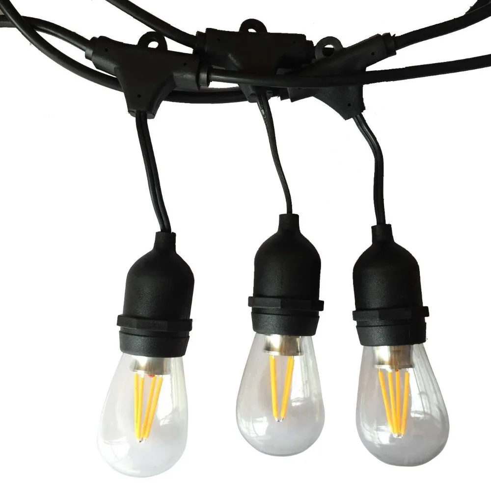 Tanbaby IP65 al aire libre de luz LED de cadena de 10 M de Cable negro con 10 4 W bombillas de Edison decoración perfecta para patio de fiesta de jardín - 1