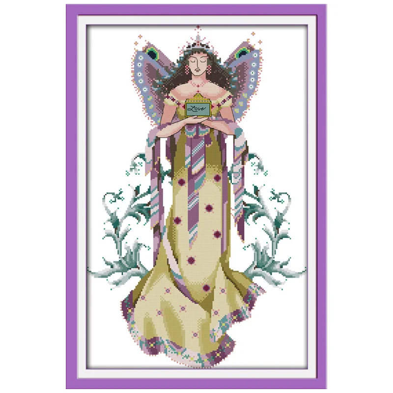 Buy Purple Fairy Patterns Counted Cross Stitch 11CT