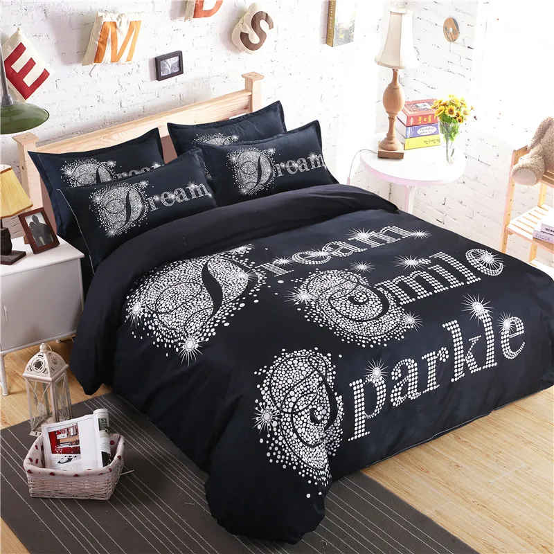 Modern Black And White Real Boss Bedding Set Duvet Cover Bed Sheet